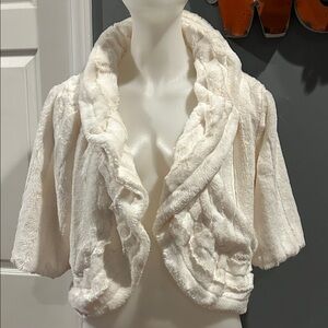 New Directions Off-White Teddy Jacket